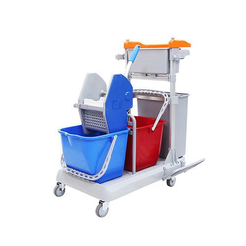 帶剎車靈動型排拖系統(tǒng)清潔車 配垃圾桶、2個15公升水桶 JDB G30B