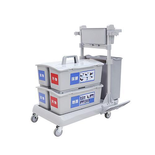 靈動型平推系統(tǒng)清潔車 配垃圾桶、2個含標貼雙格桶 JD G223